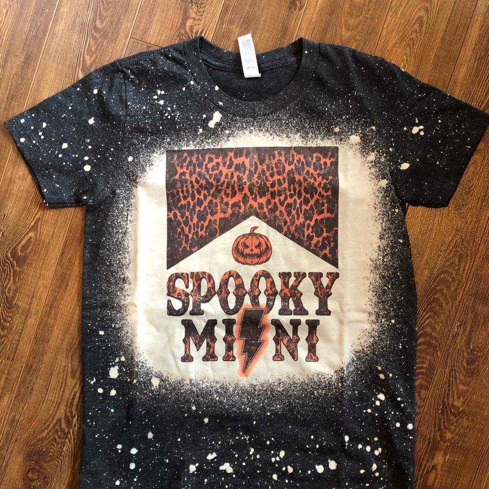 Youth & Toddler Boys/Girls Unisex Spooky Mini Bleached Tees